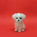 3D Printed Maltese Dog Miniature – White