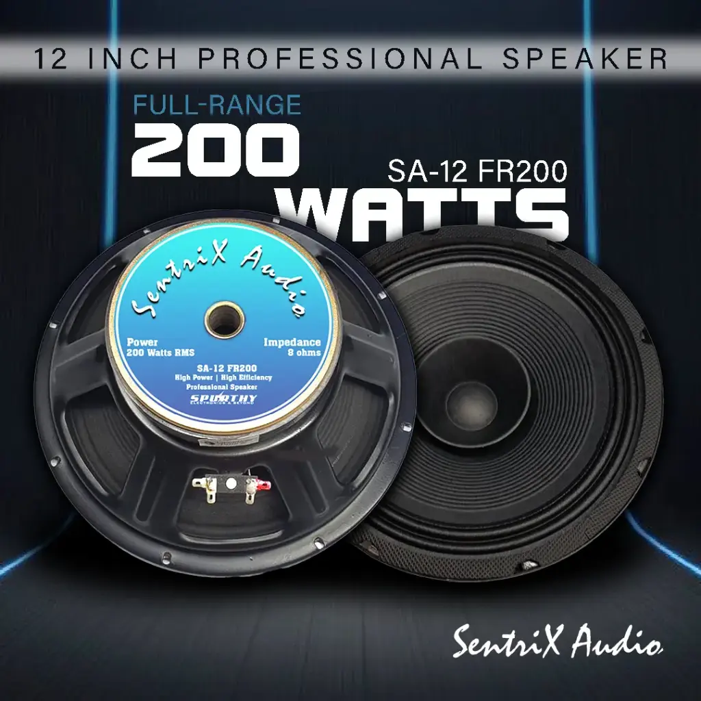 SentriX Audio 12 Inches Professional Speaker – 200W RMS Power | SA-12FR200 
