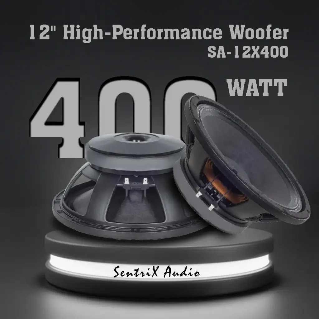 SentriX Audio SA-12X400 – 400Watt – 12" High-Performance Woofer (B&C) 