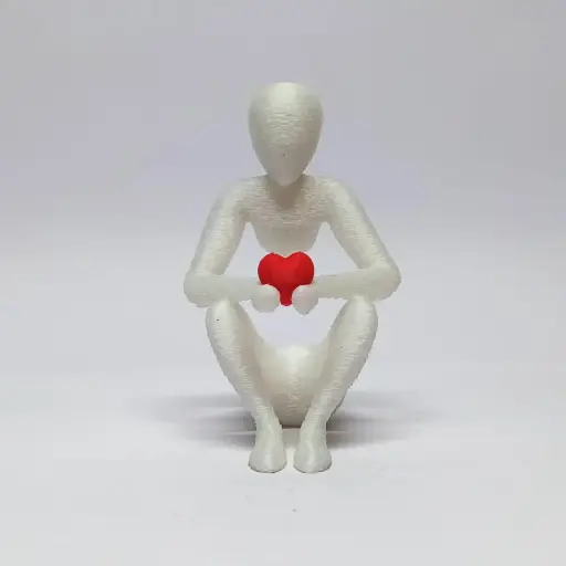 Minimalist Love Figurine – 3D Printed Heart Art | Tabletop Decor | Gift Piece 